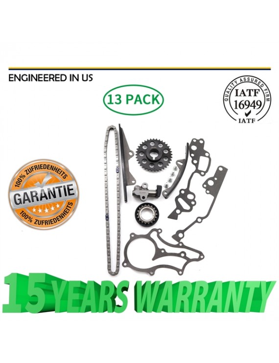 Heavy Duty Timing Chain Kit (w/ 2 Metal Guides) Fit 85-95 2.4 Toyota 22R 22RE