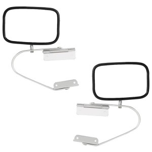 Pair Set LH RH Stainless Steel Side Manual View Mirrors For Ford F150 F250 F350